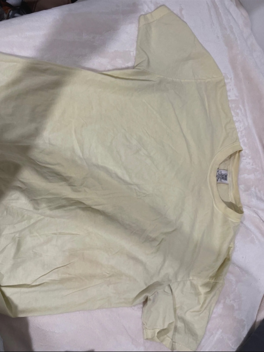 Classic Crew Neck T-Shirt in Pale Yellow